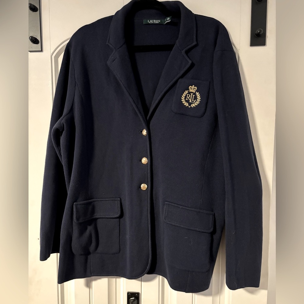 Lauren Ralph Lauren Knit blazer with Crest XXL 100% cotton